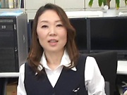 Hot office lady is a horny Japanese AV model in hardcore threesome